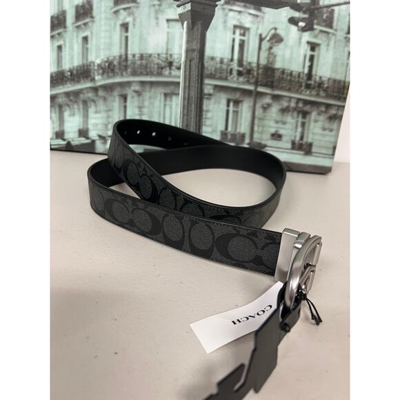 Coach CF276 Classic Buckle Cut To Size Reversible Belt 38Mm in Graphite main image 7